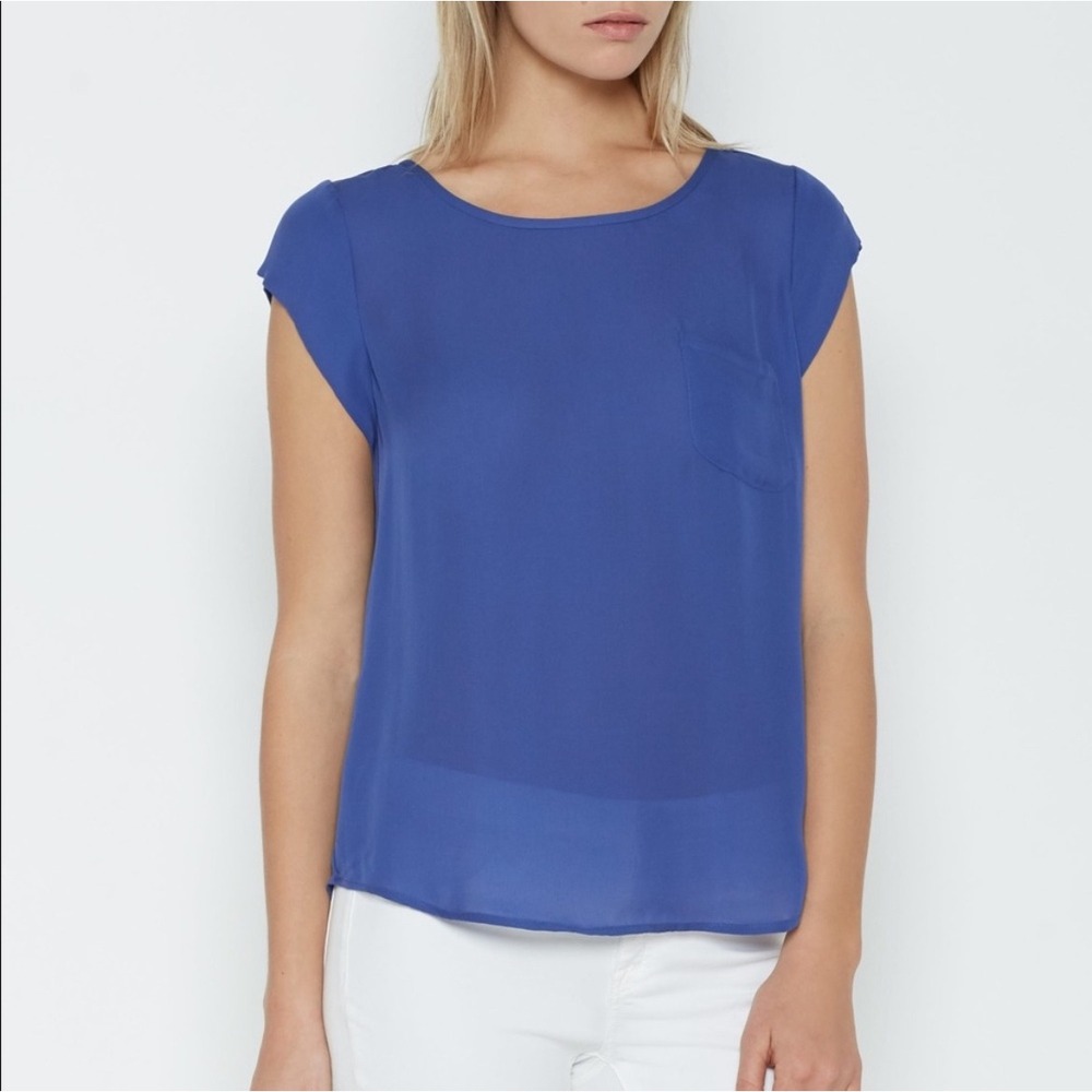 Women's Joie Silk Rancher blouse in cobalt blue size small - Picture 1 of 8